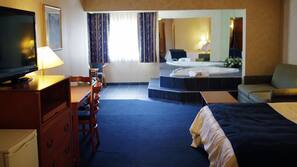 Desk, blackout curtains, free cots/infant beds, rollaway beds