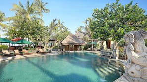 2 outdoor pools, pool umbrellas, sun loungers