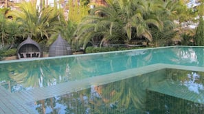 Outdoor pool, open 9:00 AM to 5:00 PM, sun loungers