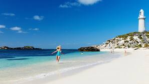 Beach nearby, white sand, 2 beach bars, fishing
