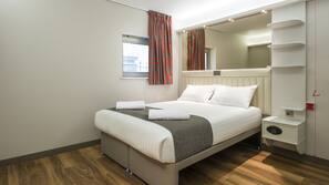 In-room safe, desk, laptop workspace, blackout curtains