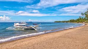 On the beach, scuba diving, snorkeling