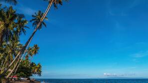 On the beach, scuba diving, snorkeling