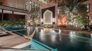 Outdoor pool, pool loungers