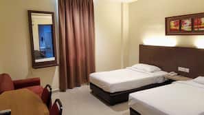 1 bedroom, desk, blackout curtains, iron/ironing board