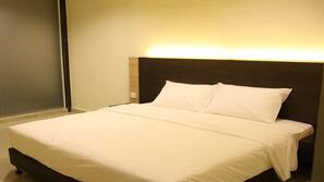 1 bedroom, desk, blackout curtains, iron/ironing board