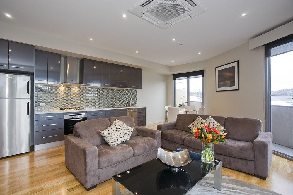 Living room, Bell Street Apartments Torquay