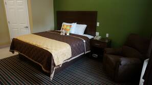 Desk, blackout drapes, iron/ironing board, free wired internet