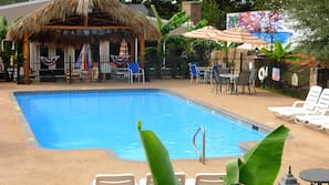 Seasonal outdoor pool, open 10 AM to 8:00 PM, cabanas (surcharge)