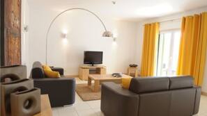 Flat-screen TV, DVD player