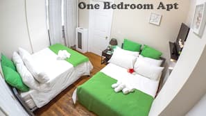 Iron/ironing board, cots/infant beds, free WiFi, bed sheets