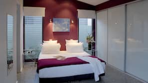 Premium bedding, pillow top beds, in-room safe, individually decorated