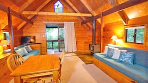Flat-screen TV, fireplace, iPod docking station