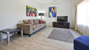 Flat-screen TV, DVD player