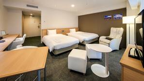 Down comforters, desk, free WiFi, linens