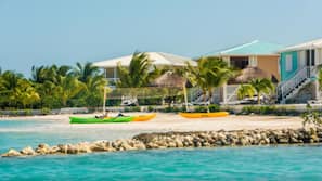 Private beach, white sand, scuba diving, kayaking