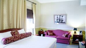1 bedroom, premium bedding, individually decorated, desk