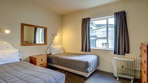 Desk, laptop workspace, iron/ironing board, WiFi