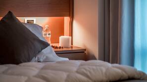 Een kluis op de kamer, een bureau, geluiddichte muren, gratis wifi