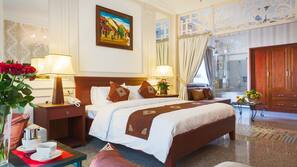 Frette Italian sheets, premium bedding, memory foam beds, minibar