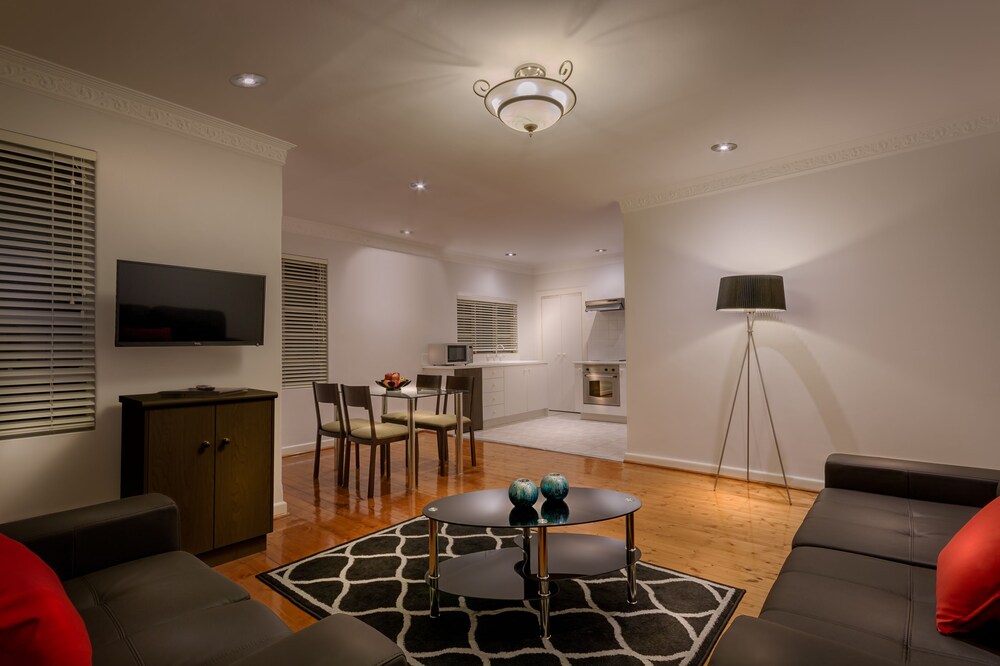 Living area, Crest on Barkly Serviced Apartments