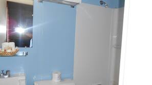 Combined shower/bathtub, free toiletries, hair dryer