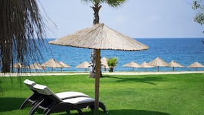 Privatstrand, Cabañas (kostenlos), Liegestühle, Sonnenschirme