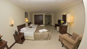 Premium bedding, minibar, in-room safe, free cots/infant beds
