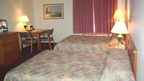 Desk, iron/ironing board, cribs/infant beds