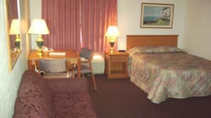 Desk, iron/ironing board, cribs/infant beds