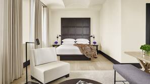 Down duvet, pillow top beds, minibar, in-room safe