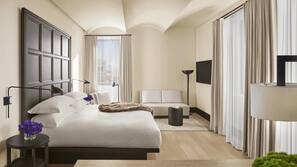 Down duvet, pillow top beds, minibar, in-room safe