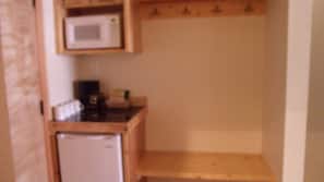 Fridge, microwave, coffee/tea maker