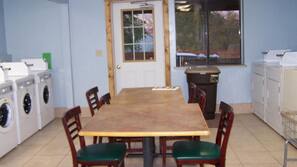 Fridge, microwave, coffee/tea maker