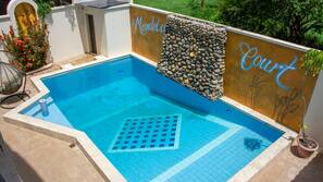 Outdoor pool, pool umbrellas