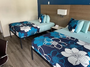 Economy Room, 2 Double Beds, Non Smoking | Desk, laptop workspace, rollaway beds, free WiFi