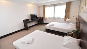 Desk, blackout curtains, iron/ironing board, free WiFi