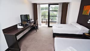 Desk, blackout curtains, iron/ironing board, free WiFi