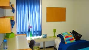Individually furnished, desk, blackout curtains, rollaway beds