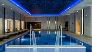 2 indoor pools, open 6:30 AM to 10:00 PM, pool loungers