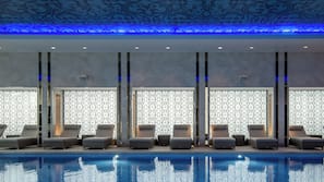2 indoor pools, open 6:30 AM to 10:00 PM, pool loungers