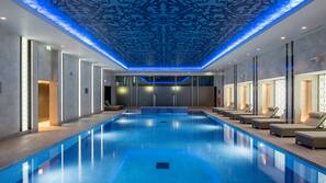 2 indoor pools, open 6:30 AM to 10:00 PM, pool loungers