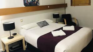 Desk, blackout curtains, iron/ironing board, cots/infant beds