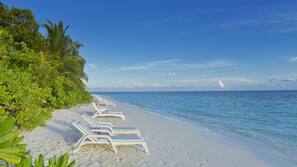On the beach, scuba diving