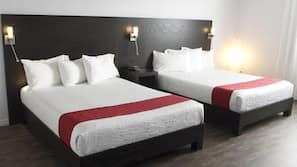 Memory foam beds, desk, blackout drapes, soundproofing