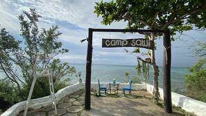 Private beach, white sand, sun-loungers, beach umbrellas