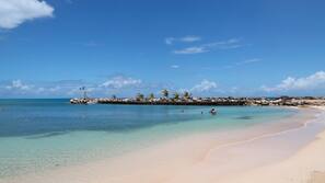 On the beach, beach umbrellas, beach towels