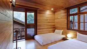Premium bedding, down comforters, desk