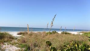 Private beach, sun loungers, beach umbrellas, beach towels