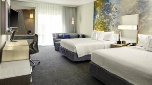 In-room safe, desk, laptop workspace, blackout curtains
